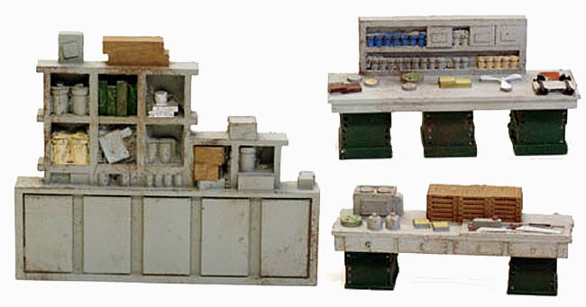N Scale Detail Industry Work Shelving And Benches Set 3 Layout